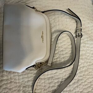 Karl Lagerfeld White Crossbody Bag with Gold Hardware